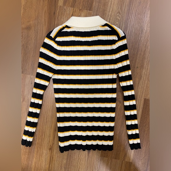 Theory Ribbed Striped Button Down Sweater - NEVER WORN - Picture 3 of 3